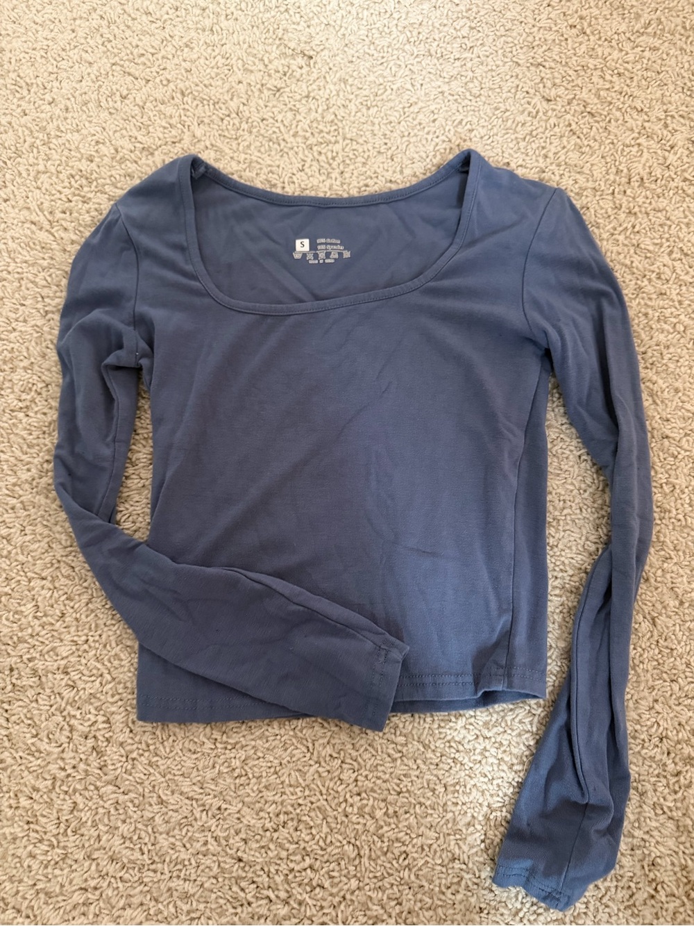 Amazon Women's Scoop Neck Long Sleeve Top - Slate Blue